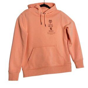 Carhartt Relaxed Fit Womens Pink Hooded Sweatshirt Pullover Medium 8-10 Relaxed